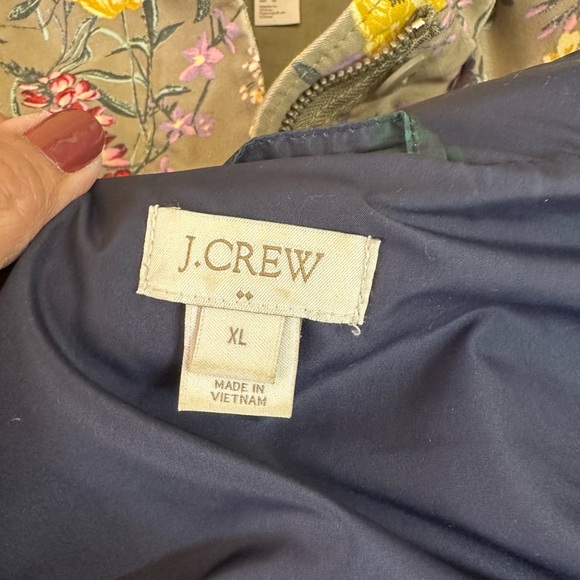 J. Crew Navy Plaid Feather Down Puffer Vest - Picture 6 of 6